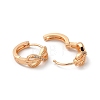 Brass Hoop Earrings with Rhinestone EJEW-K256-97KCG-2