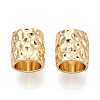 Textured Rack Plating Alloy Large Hole Beads PALLOY-T091-43G-1