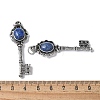 Key Brass Natural Lapis Lazuli Big Pendants KK-D361-01AS-29-3