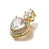Brass Micro Pave Clear Cubic Zirconia Pendants CU-CBAA556-11B-2