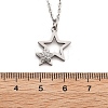 304 Stainless Steel Crystal Rhinestone Double Star Pendant Cable Chain Necklaces NJEW-Z056-02A-P-5