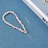 Natural Rose Quartz Chips Cell Phone Lanyard Wrist Strap HJEW-SW00018-03-2