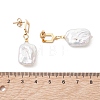 Rectangle Natural Baroque Pearl Keshi Pearl Dangle Stud Earrings EJEW-JE07002-5