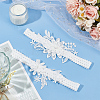 3D Flower Polyester Lace Elastic Bridal Garters AJEW-WH0470-03A-3