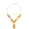 Teardrop Alloy Rhinestone Pendant Necklaces & Stud Dangle Earrings Sets FS-WGB9BB4-06-3