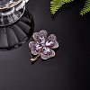 Cubic Zirconia Clover Brooch Pin JBR105D-9