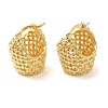 Hollow Basket Brass Hoop Earrings for Women EJEW-G399-03A-G-1