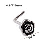 304 Stainless Steel L Shaped Flower Nose Studs WG137BA-08-1