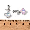 UV Plating Alloy Glass Pendants FIND-K032-39P-3