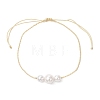 Round Shell Pearl Beaded Necklace & Bracelet & Dangle Earring Sets SJEW-JS01337-6
