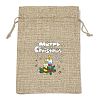 Christmas Printed Burlap Packing Pouches Drawstring Bags ABAG-Q053-02B-02-1