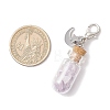 Chakra Natural & Synthetic Gemstone Chips inside Glass Wishing Bottle Pendant Decoration GG-CJBAB5-3
