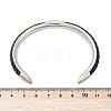 304 Stainless Steel Microfiber Leather Cord Cuff Bangles BJEW-D304-14P-02-3