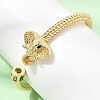 Brass Pave Cubic Zirconia Elephant Open Cuff Bangles for Women CU-CBAE7DF-50G-1