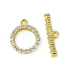 Rack Plating Eco-Friendly Brass Pave Clear Cubic Zirconia Toggle Claps KK-K330-45G-3