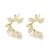 Brass Pave Clear Cubic Zirconia Stud Earring EJEW-S217-G09-1