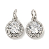 Brass Micro Pave Clear Cubic Zirconia Pendants KK-P275-30P-1