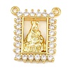 Brass Micro Pave Clear Cubic Zirconia Pendants KK-CBA6A75-48C-G-1