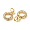 Brass Micro Pave Cubic Zirconia Pendants KK-E048-06G-3