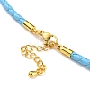 Leather Braided Cord Link Bracelets MAK-K022-01G-4