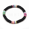 Handmade Polymer Clay Heishi Beads Stretch Bracelets BJEW-JB05305-2