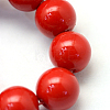 Baking Painted Pearlized Glass Pearl Round Bead Strands HY-Q330-8mm-55-3