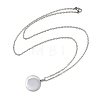 304 Stainless Steel Flat Round Pendant Pet Urn Ashes Necklaces NJEW-S455-01P-4