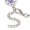 Flower Tibetan Style Alloy & Natural Tourmaline Beads Link Chain Bracelets for Women BJEW-JB12724-4