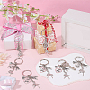 20Pcs Alloy Ballet Shoes & Dancing Girl & Heart Keychains KEYC-SC00043-4