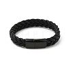 Ion Plating(IP) Braided Microfiber Leather Cord Bracelets for Men BJEW-Z081-13EB-02-4