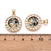 Brass Micro Pave Clear Cubic Zirconia Pendants for Women KK-T070-92A-02-3