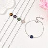 Half Round Natural Gemstone Bead Link Bracelets BJEW-JB14120-1