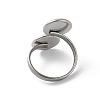 304 Stainless Steel Open Cuff Ring Findings STAS-E124-05C-P-3