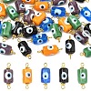 30Pcs 5 Colors Handmade Evil Eye Lampwork Connector Charms PALLOY-YW00158-1