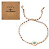 Brass Enamel White Evil Eye Link Braclets FV7122-5-1