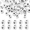 20Pcs White Cube Letter Silicone Beads SIL-YWC0003-06Y-1