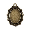 Vintage Tibetan Style Alloy Flower Pendant Cabochon Bezel Settings X-TIBEP-M018-42AB-NF-1