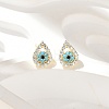 Brass Micro Pave Clear Cubic Zirconia Stud Earrings EJEW-A128-02G-4