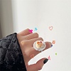 Afternoon Tea Resin & Plastic Adjustable Finger Rings for Women LS-RJEW-K317-01B-1
