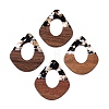 Transparent Resin and Walnut Wood Pendants RESI-T057-07A-1