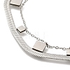 201 Stainless Steel Double Layer Snake Chain Necklaces STAS-B076-04P-2
