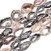 Natural Druzy Agate Slice Beads Strands G-K381-A02-1