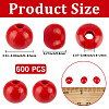 Spray Painted Round Natural Schima Wood Beads WOOD-PA0001-81A-01-2