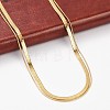 316 Stainless Steel Round Snake and Herringbone Chains Double Layer Necklace for Women Men NJEW-C025-01G-4