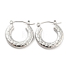 Non-Tarnish Texture Ring 304 Stainless Steel Hoop Earrings for Women LS-EJEW-C067-05P-1