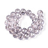 Electroplate Transparent Glass Round Beads Strands EGLA-T029-8mm-12T-10-2