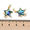 Natural Paua Shell Star Pendants KK-U043-22G-01-3