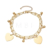 Brass Paperclip and Figaro Chains Anklets AJEW-AN00597-1