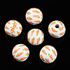 Easter Theme Printed Wood Beads WOOD-T032-22B-1