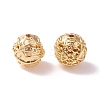 Brass Hollow Round Beads KK-P226-18CG-2